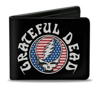 Bi-Fold Wallet GRATEFUL DEAD Steal Your Face Stars and Stripes Logo Black/White/