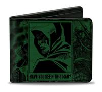 Bi-Fold Wallet Green Arrow Profile/Poses HAVE YOU SEEN THIS MAN? Green/Black