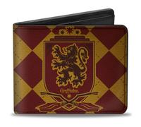 Bi-Fold Wallet Harry Potter GRYFFINDOR Shield/Brooms Argyle Gold/Burgundy Reds