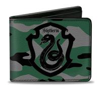 Bi-Fold Wallet Harry Potter Slytherin Crest Camo Green/Gray/Black