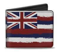 Bi-Fold Wallet Hawaii Flags Weathered Blue/Red/White