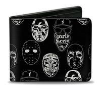 Bi-Fold Wallet Hollywood Undead Mask Icons Scattered Black/White