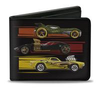 Bi-Fold Wallet Hot Wheels Six Sportscar Profiles Black/Multi Color