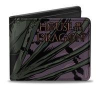 Bi-Fold Wallet HOUSE OF THE DRAGON Moondancer Pose and Title Logo Purple