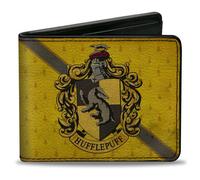 Bi-Fold Wallet HUFFLEPUFF Crest/Stripe4 Weathered Gold/Brown