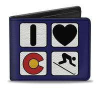 Bi-Fold Wallet I HEART COLORADO SKIING Logos/Mountain