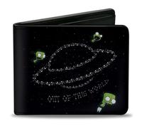 Bi-Fold Wallet Invader Zim GIR OUT OF THIS WORLD Star Spaceship Poses Black/Whit