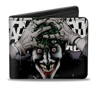 Bi-Fold Wallet Joker The Killing Joke Holding Head Pose/HAHAHA White/Black