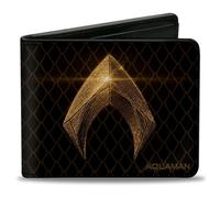 Bi-Fold Wallet Justice League 2017 Aquaman Icon/Scales Black/Golds
