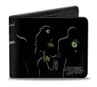 Bi-Fold Wallet JUSTICE LEAGUE 5-Superhero Silhouette Group Pose Black/Multi Colo