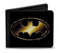 Bi-Fold Wallet Justice League Batman Bat Signal Logo Black/Gold