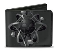 Bi-Fold Wallet MAGIC THE GATHERING Black Mana Skull Icon and Title Logo Black/Gr