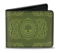 Bi-Fold Wallet Magic the Gathering Planeswalker Forest Mana Traits Greens