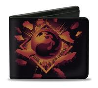 Bi-Fold Wallet MAGIC THE GATHERING Red Mana Fireball Icon and Title Logo Black/R