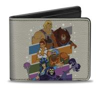 Bi-Fold Wallet Masters of the Universe Character Stripe Poses White/Multi Color