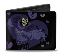 Bi-Fold Wallet MOTU Skeletor I HATE EVERYONE EQUALLY Heart Pose Black/Blues