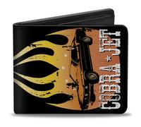 Bi-Fold Wallet Mustang Flame COBRA JET Black/Yellow-Red Fade/White