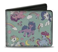 Bi-Fold Wallet My Little Pony Generations Six Pony and Cutie Marks Collage Blue