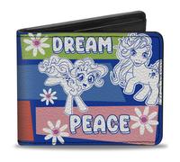 Bi-Fold Wallet MY LITTLE PONY Three Ponies Trait Text Blocks Blue/Multi Color