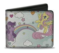 Bi-Fold Wallet My Little Pony Three Pony Rainbow Cloud Scene Multi Color