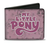 Bi-Fold Wallet MY LITTLE PONY Title Logo with Pony and Cutie Mark Collage Pink