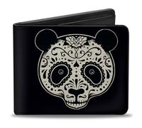 Bi-Fold Wallet Panda Bear Sugar Skull Black/White