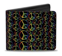 Bi-Fold Wallet Peace Heart Black/Rainbow Ombre