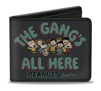 Bi-Fold Wallet Peanuts Gang 75th Anniversary THE GANG'S ALL HERE Group Pose Blac