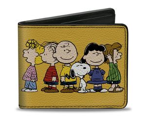 Bi-Fold Wallet Peanuts Gang Close-Up Group Pose Golden Yellow