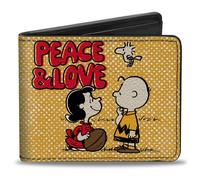 Bi-Fold Wallet PEANUTS SOCIAL CLUB PEACE & LOVE Scenes Yellow/Red