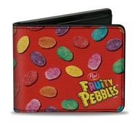 Bi-Fold Wallet POST FRUITY PEBBLES Corner Logo and Cereal Pebbles Scattered Red/