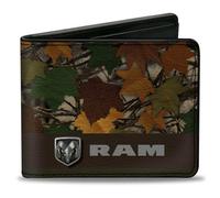 Bi-Fold Wallet RAM Logo Leaf Camo Browns/Greens/Silvers