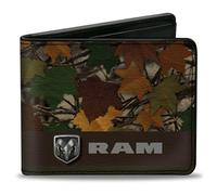 Bi-Fold Wallet RAM Logo Leaf Camo Browns/Greens/Silvers