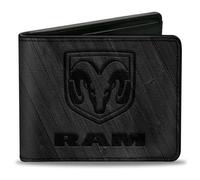 Bi-Fold Wallet RAM Logo Wood Grain Grays