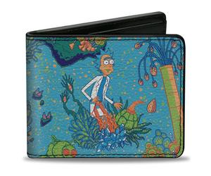 Bi-Fold Wallet Rick and Morty Botanical Garden Collage Blue
