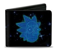 Bi-Fold Wallet Rick and Morty Rick Electric Face Grid Black/Blues