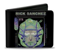 Bi-Fold Wallet Rick and Morty RICK SANCHEZ Drooling Face Close-Up Black/Greens