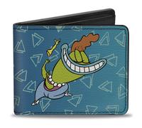 Bi-Fold Wallet Rocko's Modern Life Bev Bighead 2-Poses Blues/White