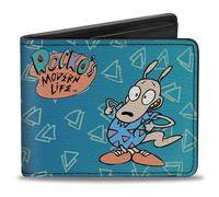 Bi-Fold Wallet ROCKO'S MODERN LIFE Happy + Sad Poses Blues/White