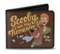 Bi-Fold Wallet Scooby Doo and Shaggy SCOOBY ATE MY HOMEWORK Pose Brown