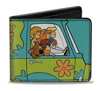 Bi-Fold Wallet Scooby Doo Group Driving Mystery Machine Side Pose Blue