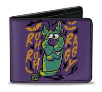 Bi-Fold Wallet Scooby Doo Scared Pose RUH ROH RAGGY Purple/Yellow