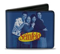 Bi-Fold Wallet Seinfeld Group Pose + A SHOW ABOUT NOTHING Quote Blues/Yellow/Whi