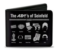 Bi-Fold Wallet Seinfeld THE ABC's OF SEINFELD Icons Black/White