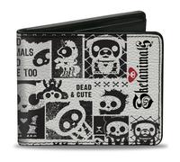Bi-Fold Wallet SKELANIMALS DEAD ANIMALS Quotes Collage and Title Logo White/Blac