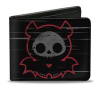 Bi-Fold Wallet Skelanimals Diego the Bat I BITE Pose Black/White/Red