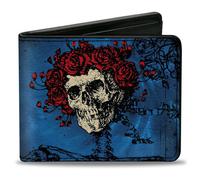 Bi-Fold Wallet Skull & Roses + GRATEFUL DEAD/Roses Blues/Black/Red