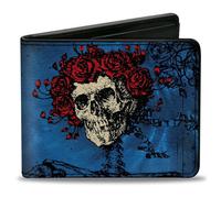Bi-Fold Wallet Skull & Roses + GRATEFUL DEAD/Roses Blues/Black/Red