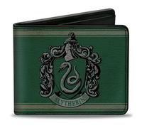 Bi-Fold Wallet SLYTHERIN Crest/Stripe6 Weathered Greens/Grays