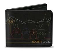 Bi-Fold Wallet SOUTH PARK Boys at Bus Line Silhouette Black/Multi Color